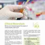 Flyer about FyoniBio's clinical lab services based on GCLP. 